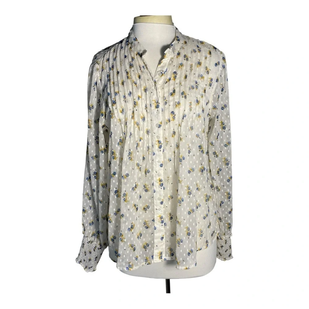 Free People Sheer Flowers in December Blouse